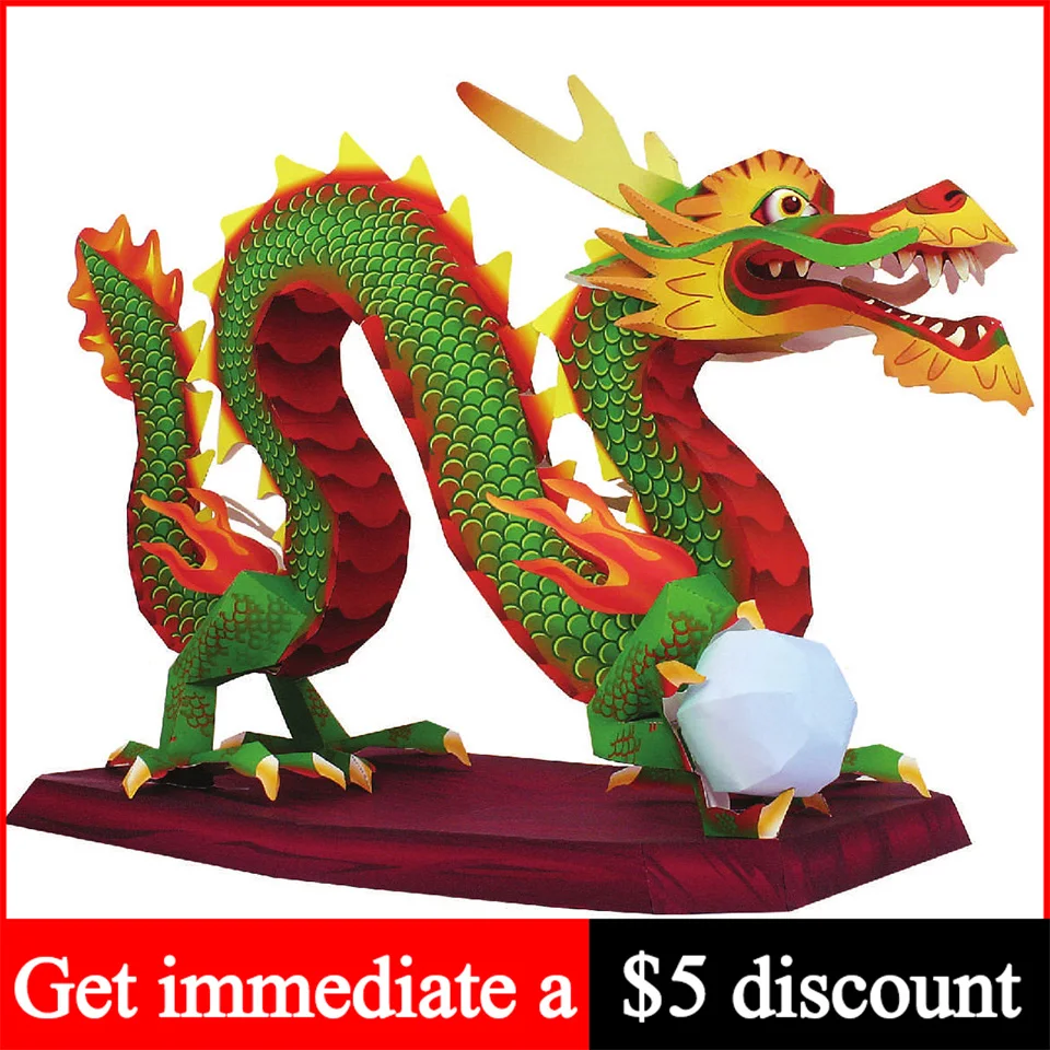 Art Craft Cardboard - Dragon chinois Loong fait à la