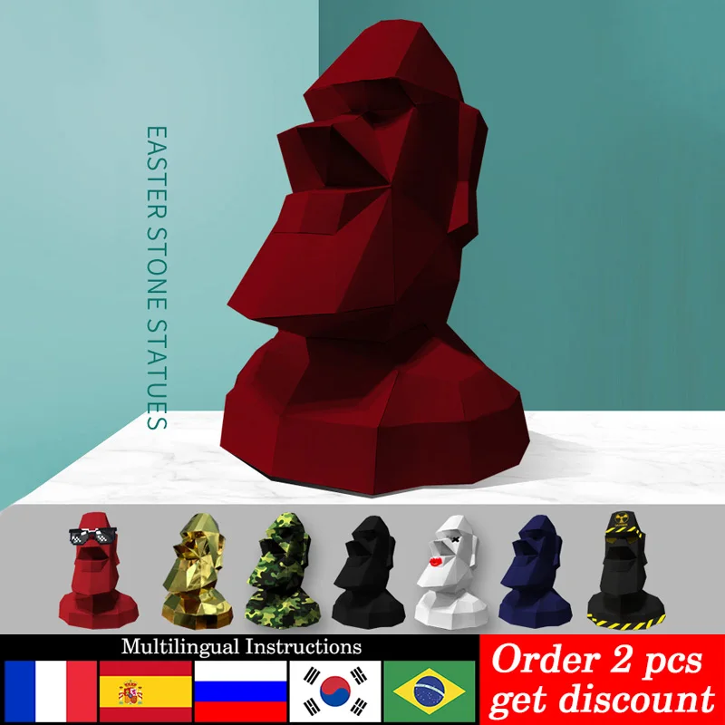 Décoration Moai de l'île de Pâ - Art Craft Cardboard avis et prix