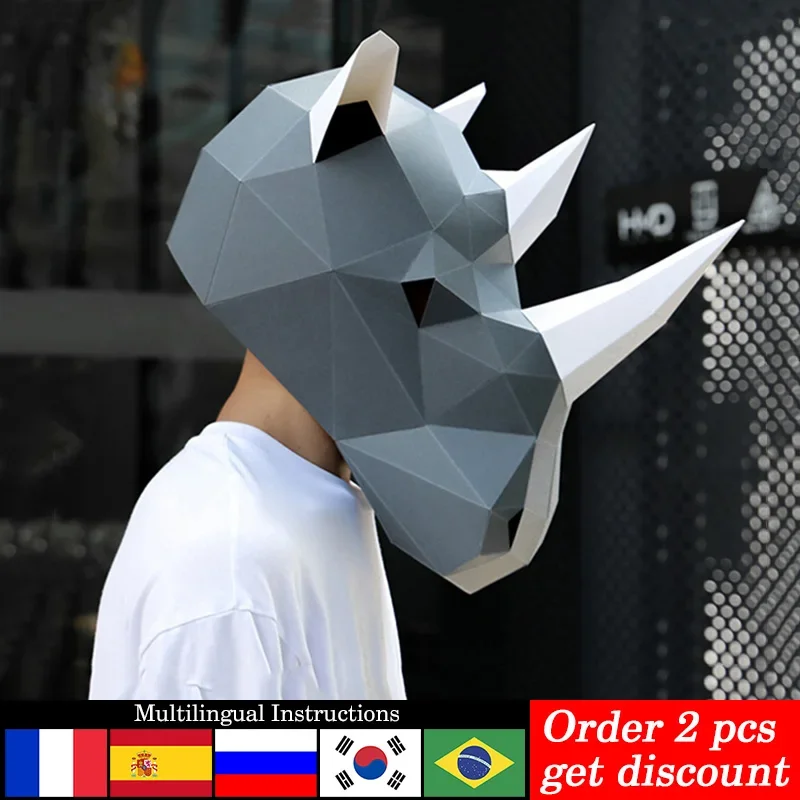 Masque de tête de rhinocéros p - Art Craft Cardboard avis et prix